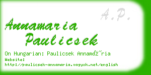 annamaria paulicsek business card